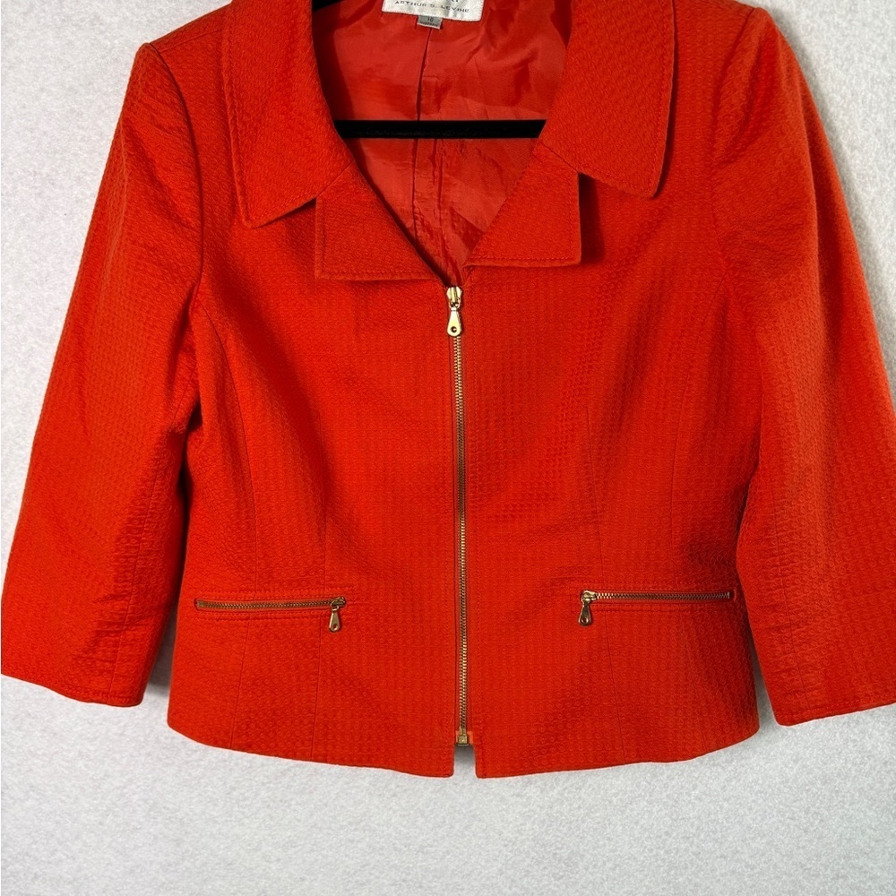 Tahari Women's Vibrant Dark Orange Jacket